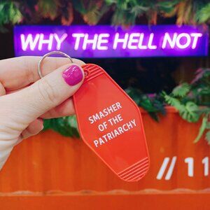 "Smasher of the Patriarchy" Novelty Motel Keychain